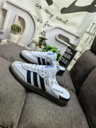 Adidas Samba Mule White Black Gray Brown Lifestyle Sneakers 7