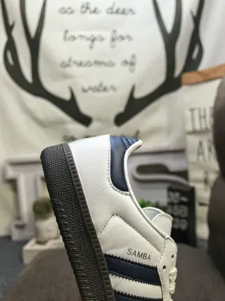 Adidas Samba White and Navy Lifestyle Sneakers 3