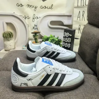 Adidas Samba حذاء رياضي أسلوب حياة أبيض أسود جوم