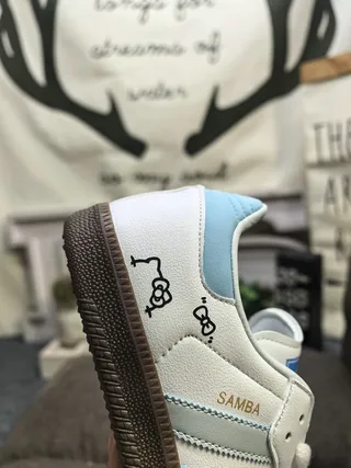 Adidas Samba সাদা কালো গাম লাইফস্টাইল স্নিকার 23