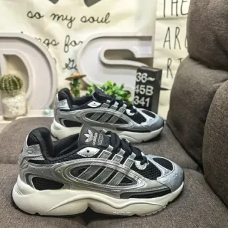 Adidas الفضي الأسود المعدني TPU Cage شبكة وطبقات اصطناعية أحذية أسلوب حياة