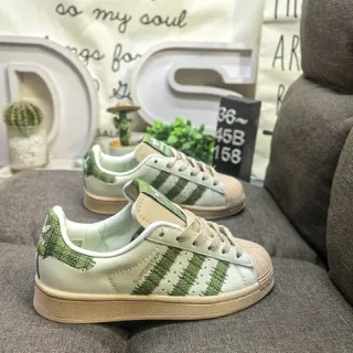 Adidas Superstar بيج أخضر شيل تو مُثقب ثلاث شرائط أحذية رياضية أسلوب حياة