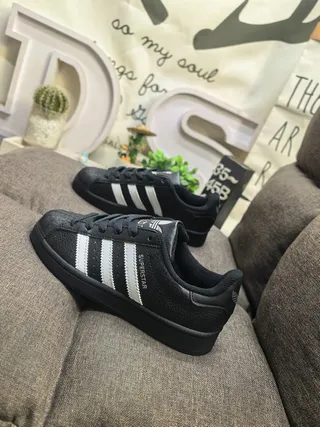 Adidas Superstar حذاء رياضي أسود وأبيض أسلوب حياة 7