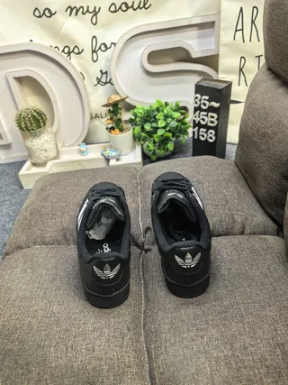 Adidas Superstar حذاء رياضي أسود وأبيض أسلوب حياة 8