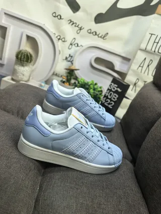 Adidas Superstar Blue White Shell-Toe Perforated Cap Lifestyle Sneakers 9