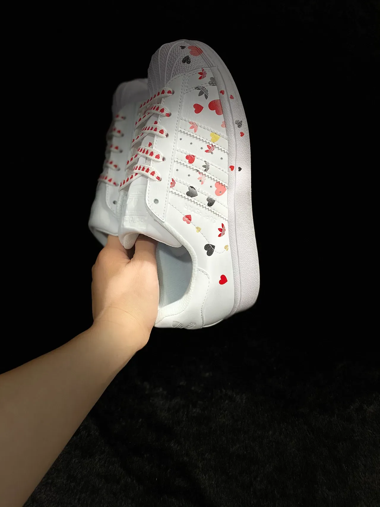 Adidas Superstar Impression de Cœur Blanc Sneakers Lifestyle 11