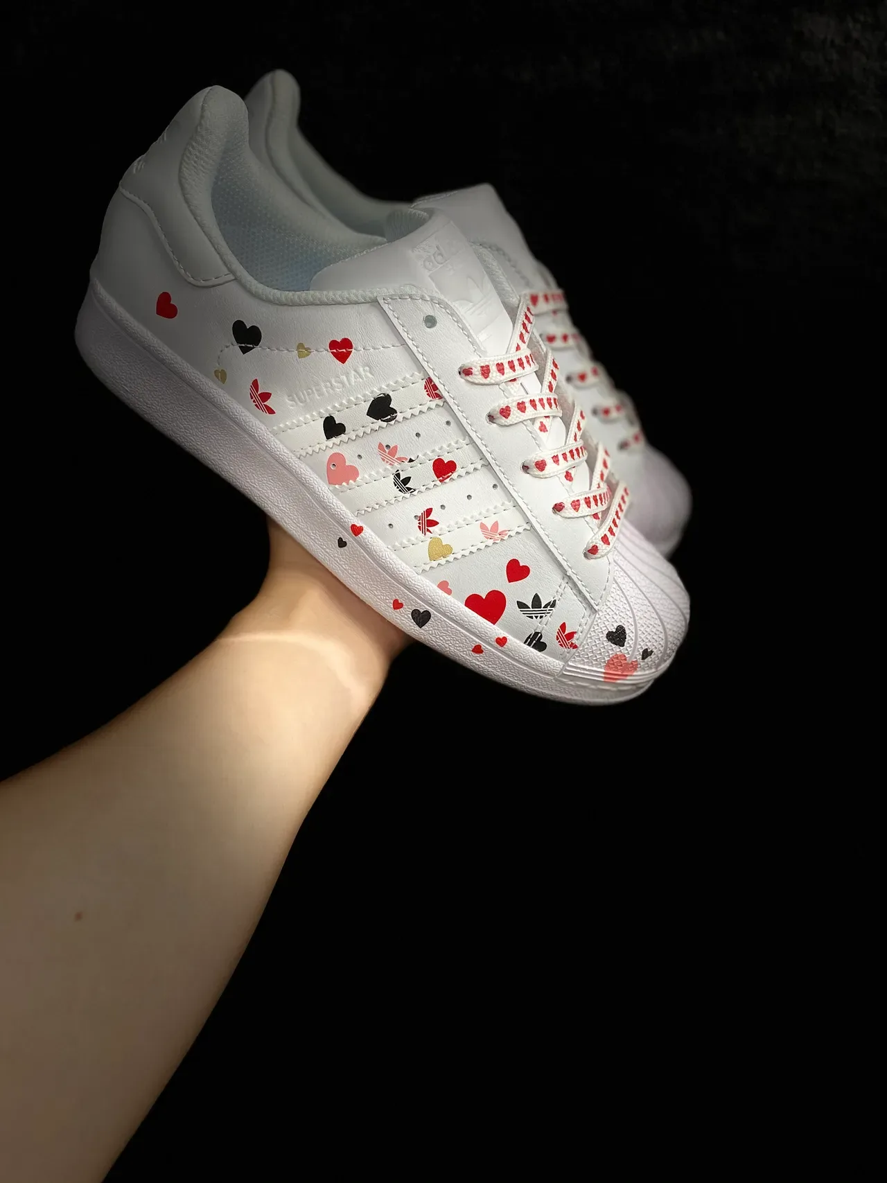 Adidas Superstar Impression de Cœur Blanc Sneakers Lifestyle 12