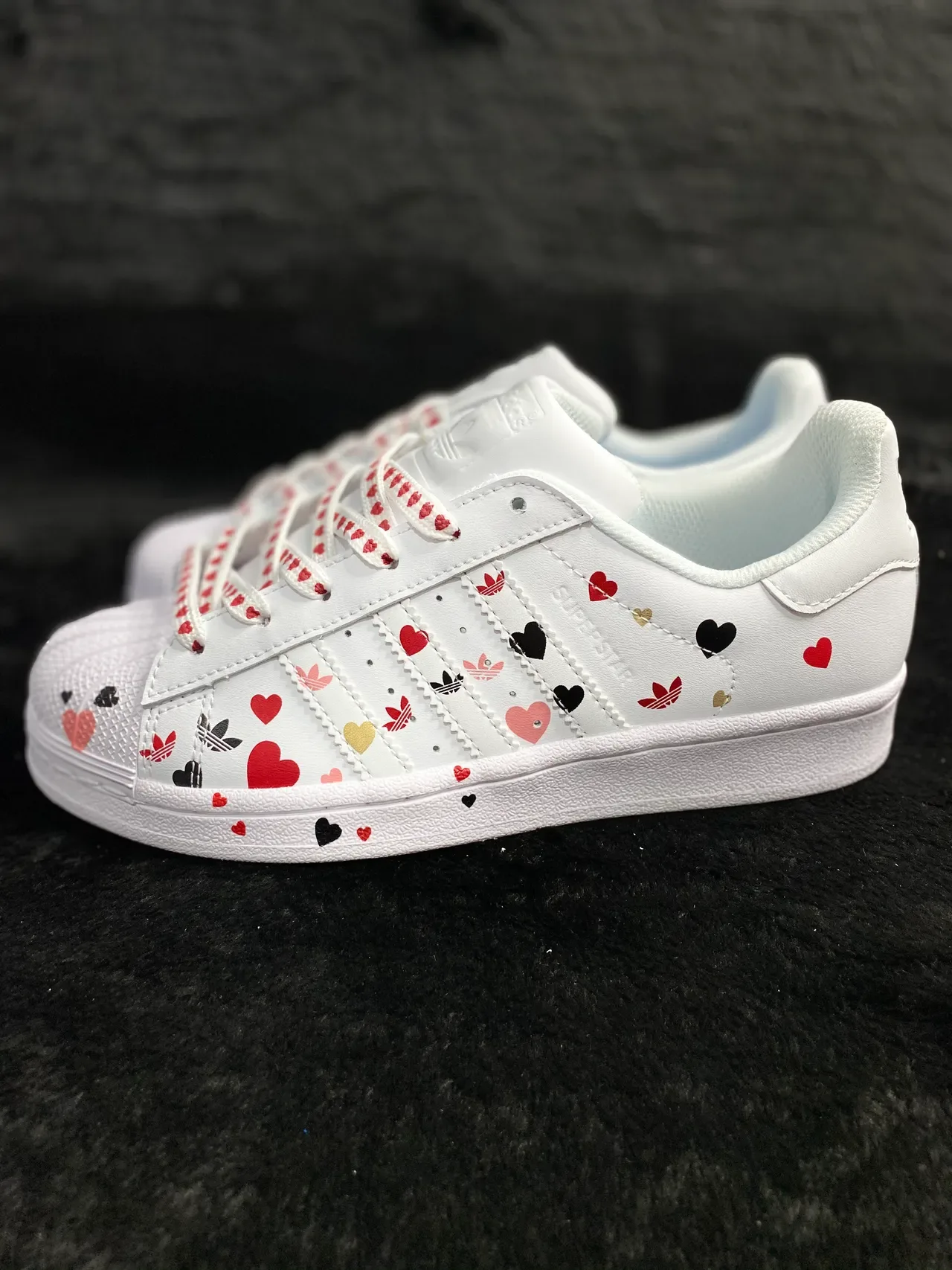 Adidas Superstar Impression de Cœur Blanc Sneakers Lifestyle 13