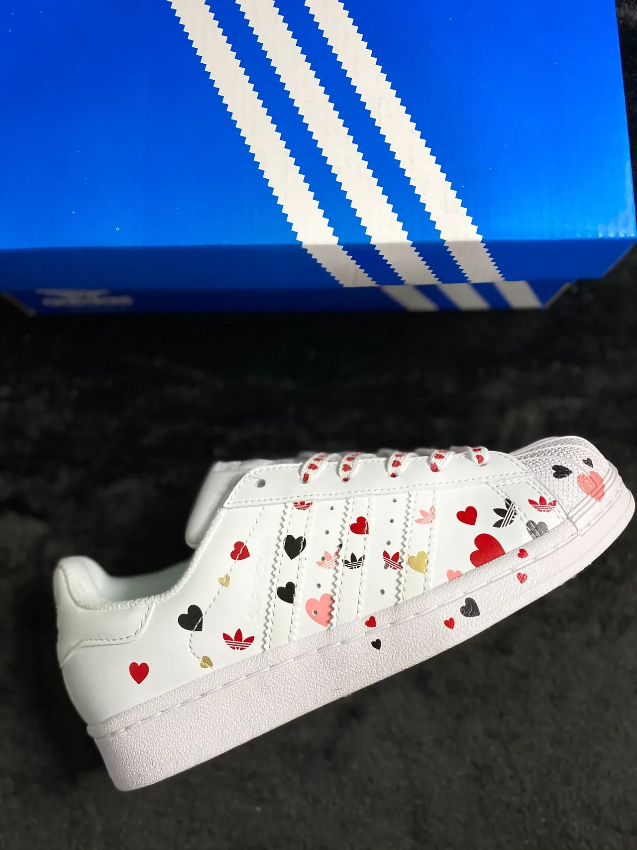 Adidas Superstar Impression de Cœur Blanc Sneakers Lifestyle 17