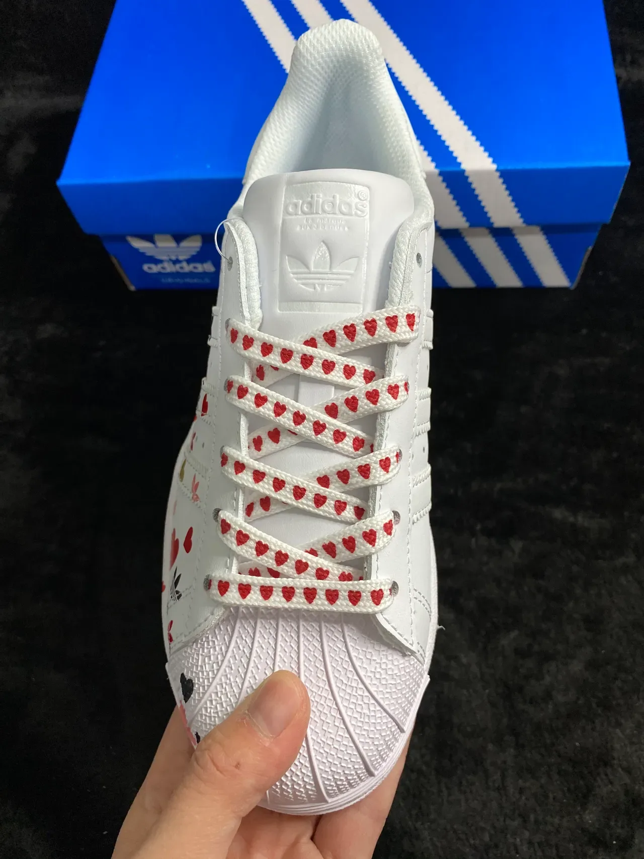 Adidas Superstar Impression de Cœur Blanc Sneakers Lifestyle 18
