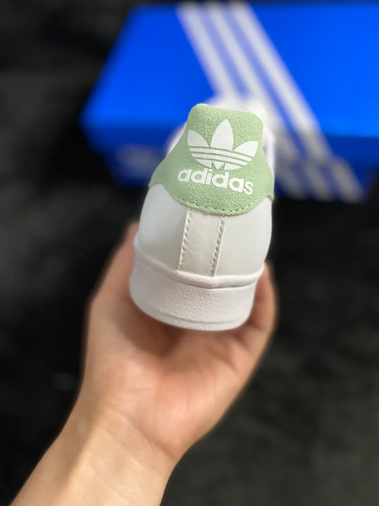 Adidas Superstar White and Mint Green Lifestyle Sneakers 15