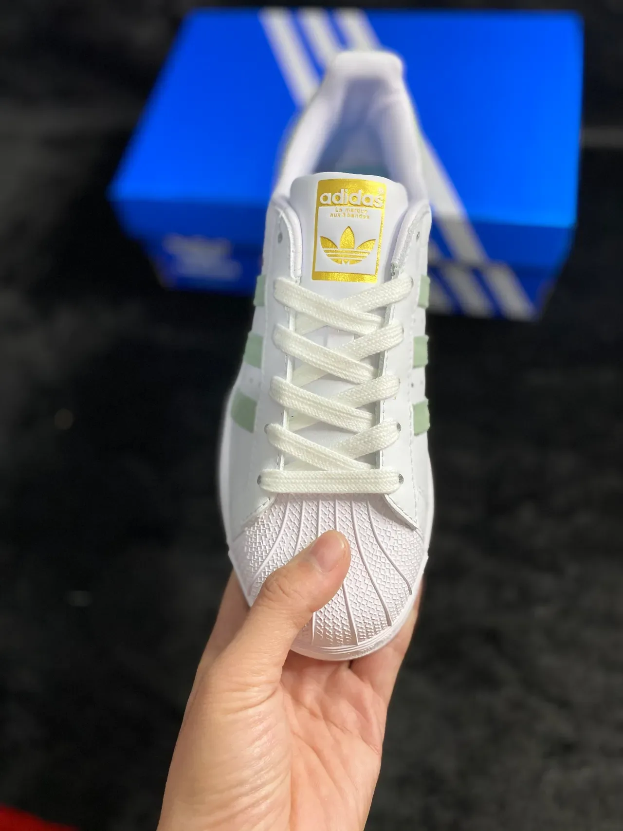 Adidas Superstar White and Mint Green Lifestyle Sneakers 18