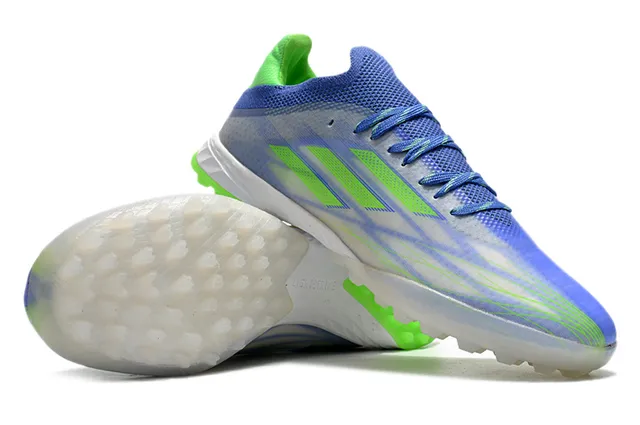 Adidas Transparent Green Low-Cut Knit Upper Asymmetric Lacing Artificial-Grass Soccer Shoes 4