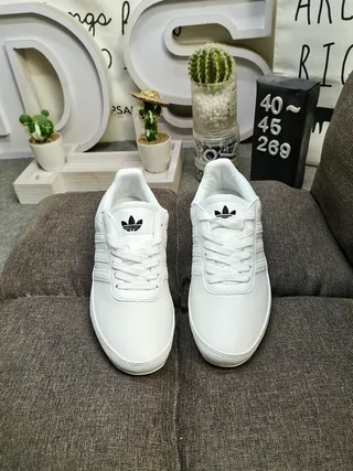 Adidas White Black Low-Top Leather Upper Lifestyle Sneakers 10