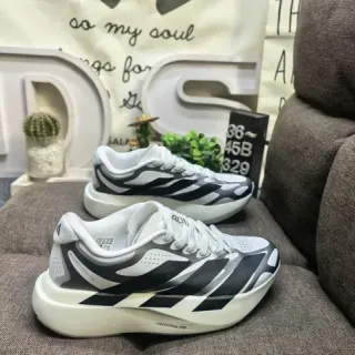 Adidas أحذية رياضية أسلوب حياة أبيض أسود كعب مصمم أعلى شبكة مثقبة