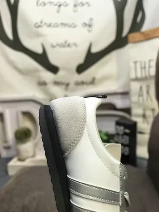 Adidas Branco Cinza Rétro Runner Silhueta Couro/Ante Superior Estilo de Vida Tênis 3