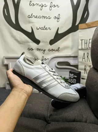 Adidas Branco Cinza Rétro Runner Silhueta Couro/Ante Superior Estilo de Vida Tênis 5
