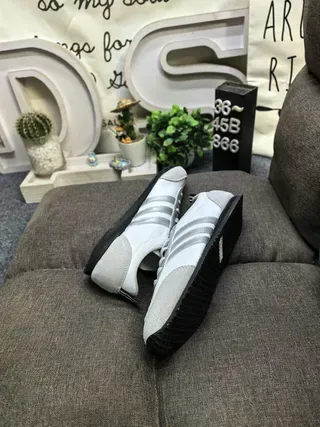 Adidas Branco Cinza Rétro Runner Silhueta Couro/Ante Superior Estilo de Vida Tênis 6