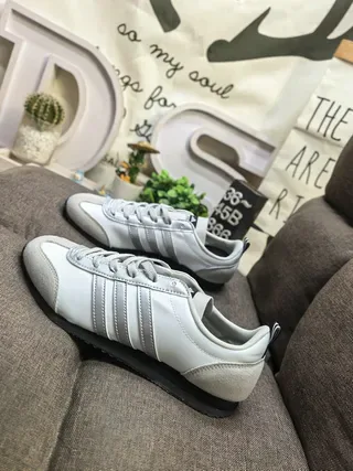 Adidas Branco Cinza Rétro Runner Silhueta Couro/Ante Superior Estilo de Vida Tênis 7