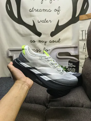 Adidas Brancos Verdes Sola Plataforma Branding Três Risquinhos Tênis 5
