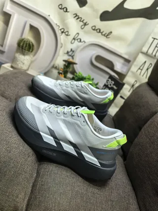 Adidas Brancos Verdes Sola Plataforma Branding Três Risquinhos Tênis 7