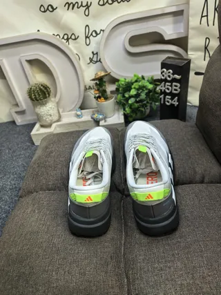Adidas Brancos Verdes Sola Plataforma Branding Três Risquinhos Tênis 8