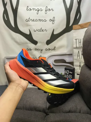 Adidas White Orange Low-Top Mesh Upper Running Shoes 5