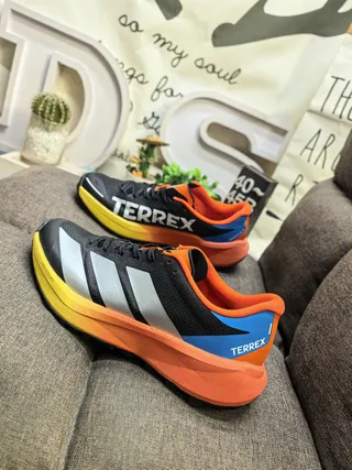 Adidas White Orange Low-Top Mesh Upper Running Shoes 7