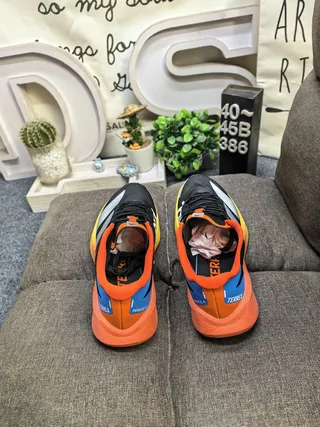 Adidas White Orange Low-Top Mesh Upper Running Shoes 8