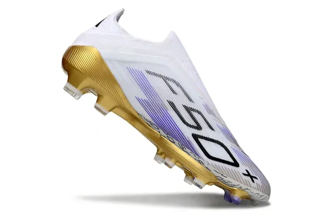 Adidas X 50+ Lightstrike Pro सादा सোনা बेगुनी फार्म ग्राउंड फुटबॉल जूतो 2