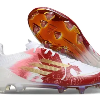 Adidas X Botines de Fútbol Blancos Rojos Dorados Dragón para terreno firme