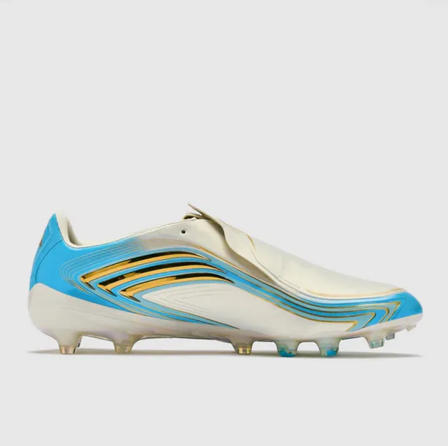 Adidas X Speedflow Laceless Cyan and Gold Firm-Ground Zapatos de fútbol 4