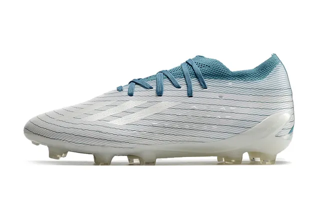 Adidas X Speedflow Blanc et Turquoise Chaussures de Football pour Terrain Ferme 7