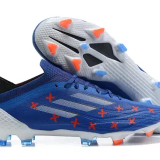 Adidas X Speedportal bleu et orange chaussures de football à crampons pour sol ferme