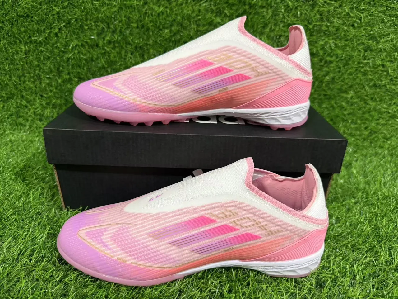 Adidas X Speedportal Chuteiras de futebol rosa gradiente turf 13