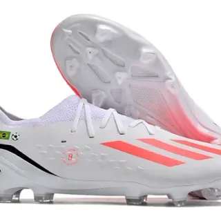 Adidas X Speedportal सफेद लाल काला फर्म ग्राउंड फुटबॉल जूते