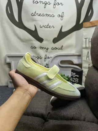 Adidas Jaune Brun Sans Lacets Mary Jane Silhouette Daim Supérieur Lifestyle Sneakers 5