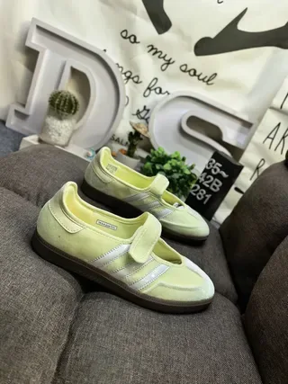 Adidas Jaune Brun Sans Lacets Mary Jane Silhouette Daim Supérieur Lifestyle Sneakers 9