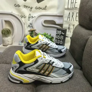 Adidas Yellow Gray Midsole Mesh And Synthetic Overlay Chunky Sneakers