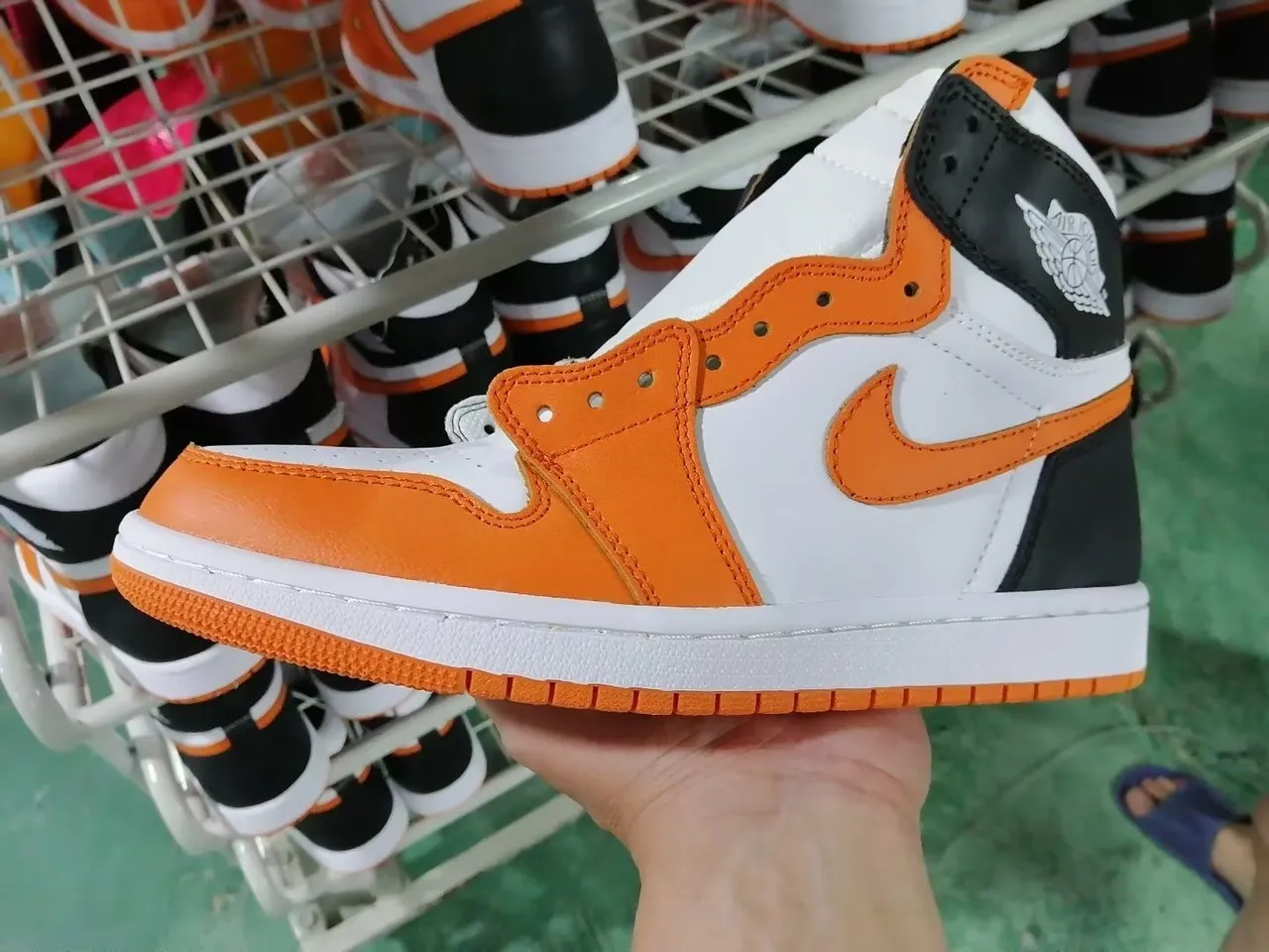 Air Jordan 1 High Blanco Naranja Negro Zapatos de Baloncesto 2