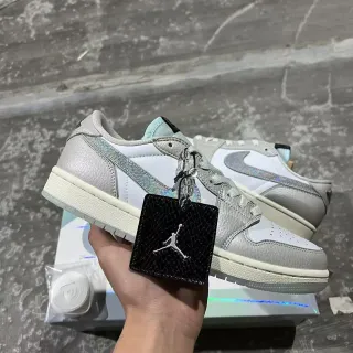 Air Jordan 1 Low Light Gray Iridescent Lifestyle Sneakers