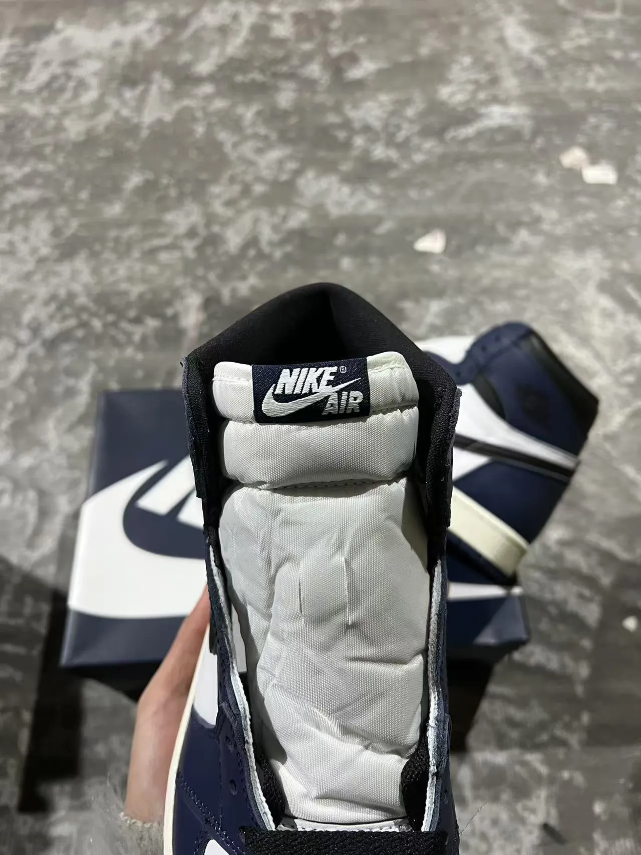 Air Jordan 1 Navy White Black Zapatos de Baloncesto 4