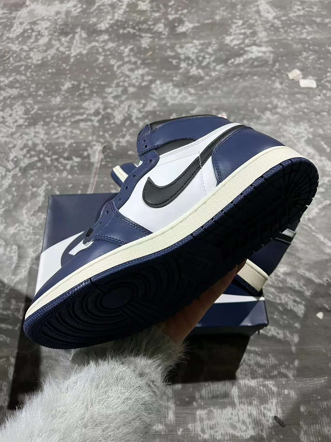 Air Jordan 1 Navy White Black Zapatos de Baloncesto 6