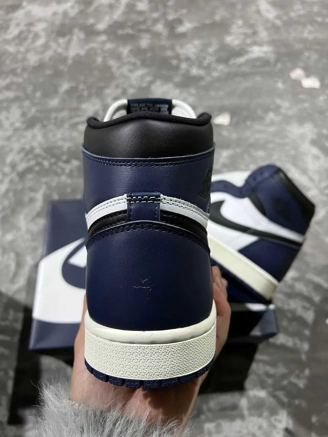 Air Jordan 1 Navy White Black Zapatos de Baloncesto 8
