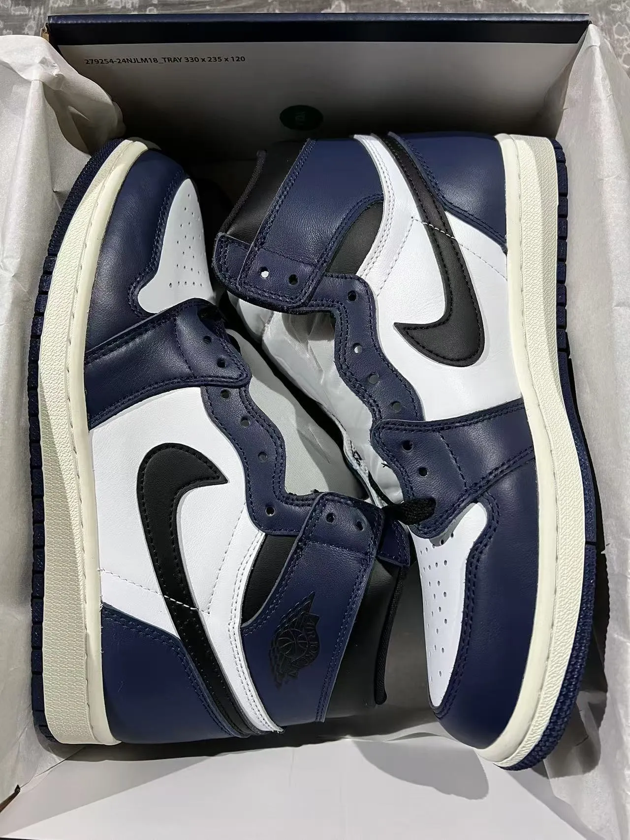 Air Jordan 1 Navy White Black Zapatos de Baloncesto 9