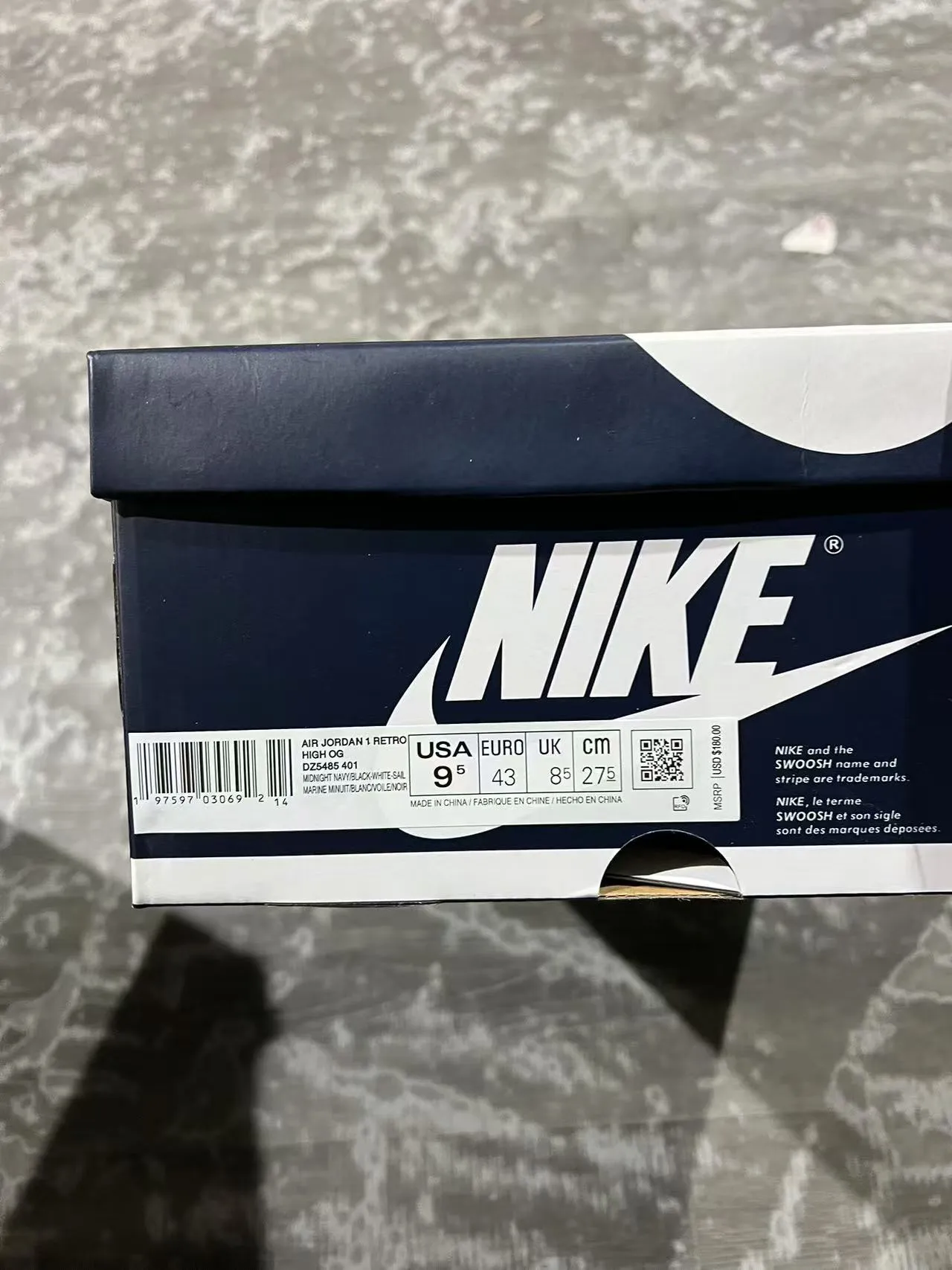 Air Jordan 1 Navy White Black Zapatos de Baloncesto 10
