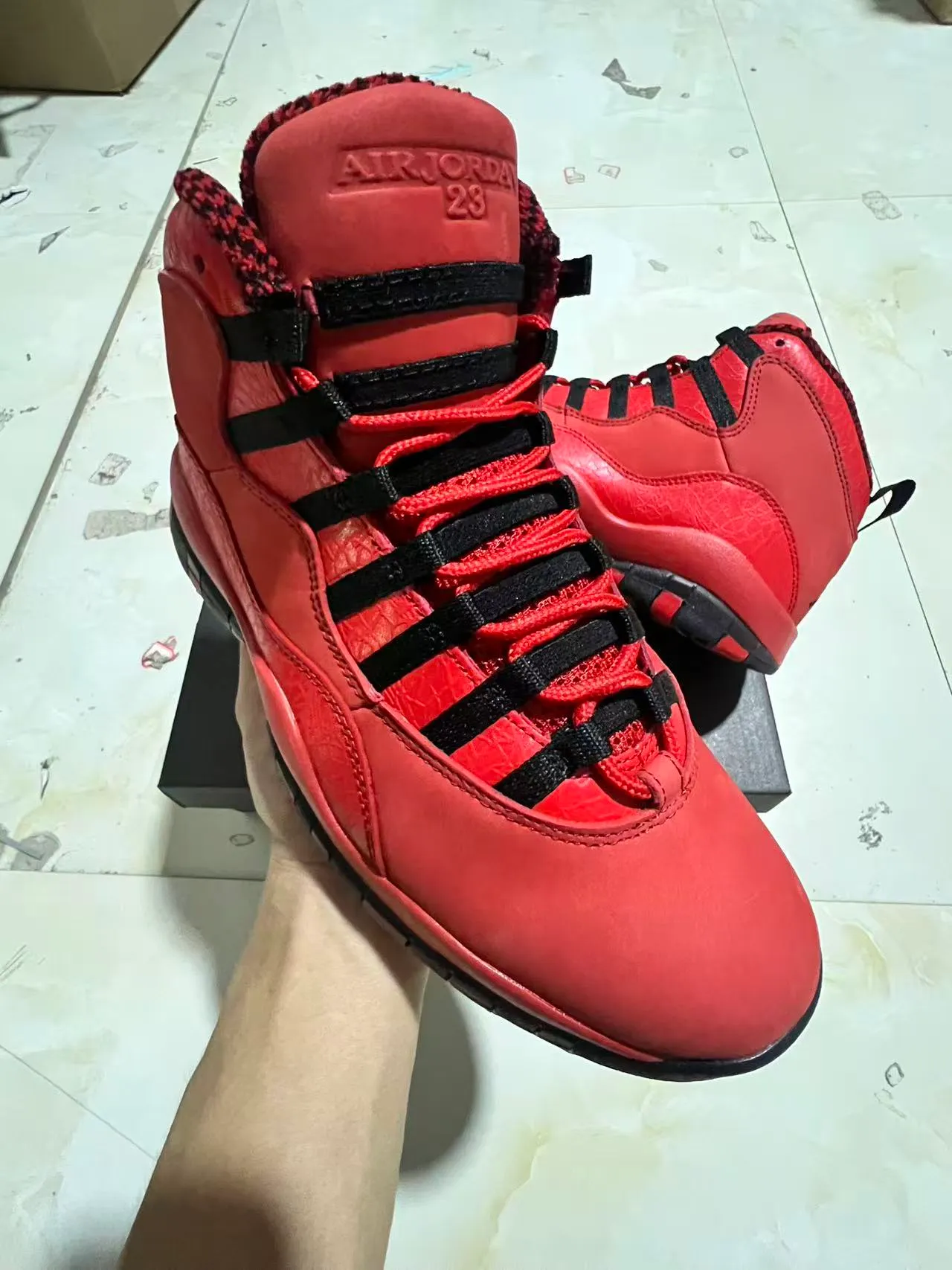 Tênis de basquete Air Jordan 10 vermelho e preto 2