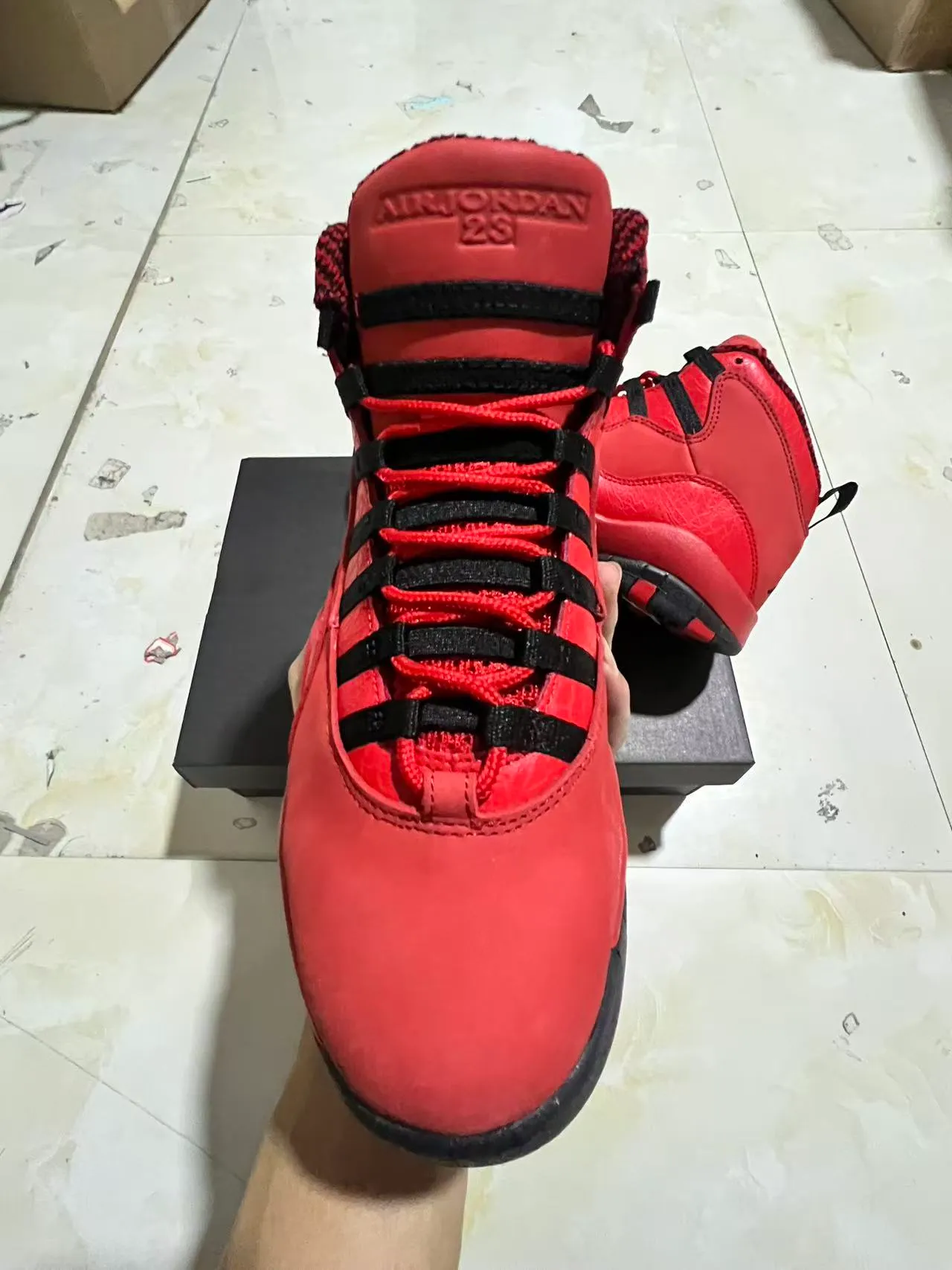 Tênis de basquete Air Jordan 10 vermelho e preto 3