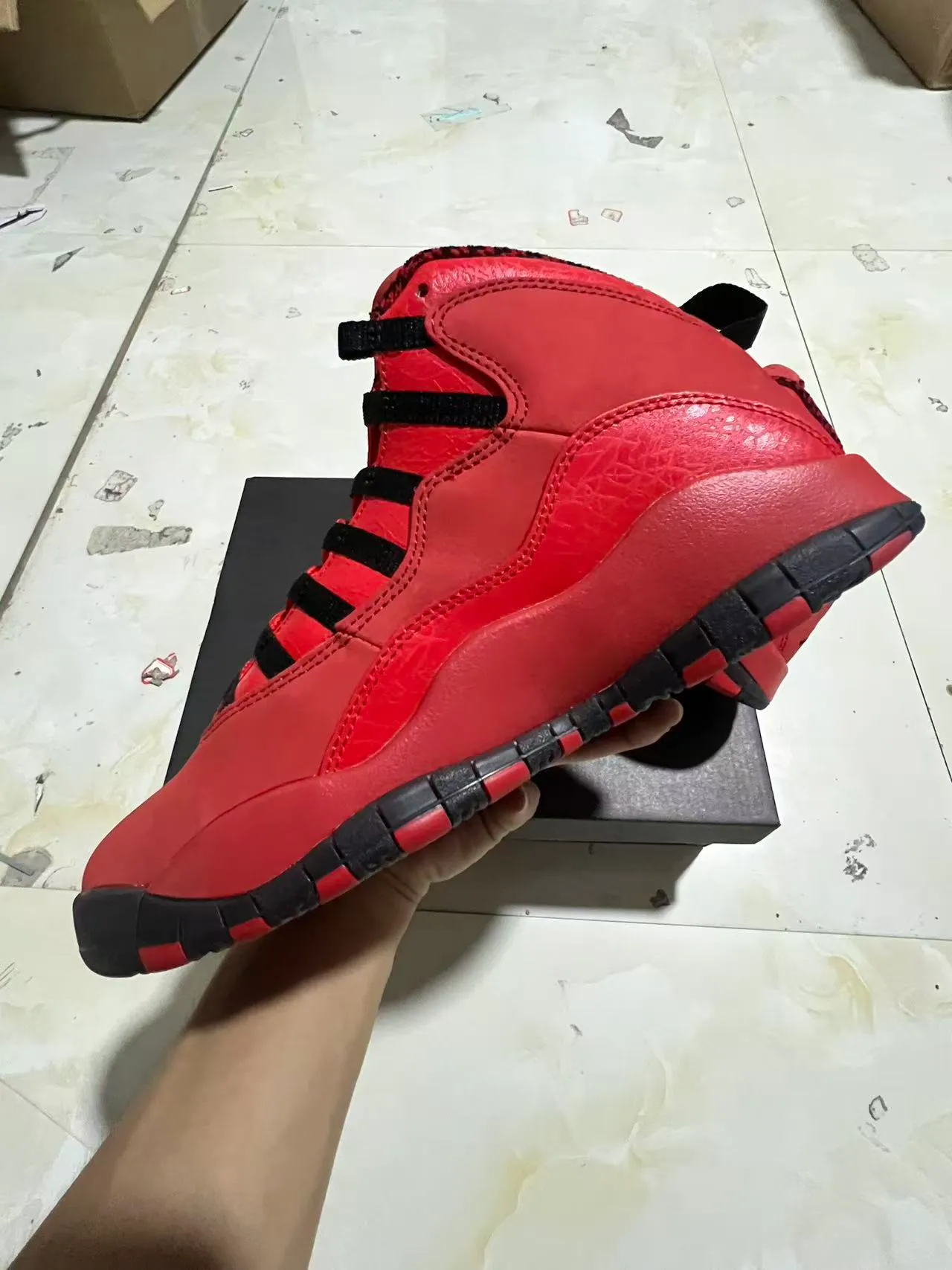 Tênis de basquete Air Jordan 10 vermelho e preto 5