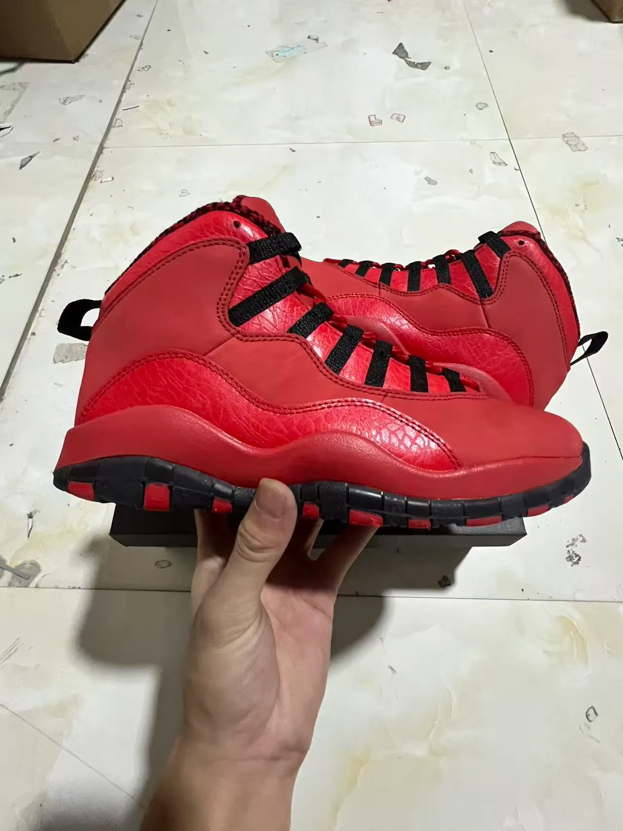 Tênis de basquete Air Jordan 10 vermelho e preto 7